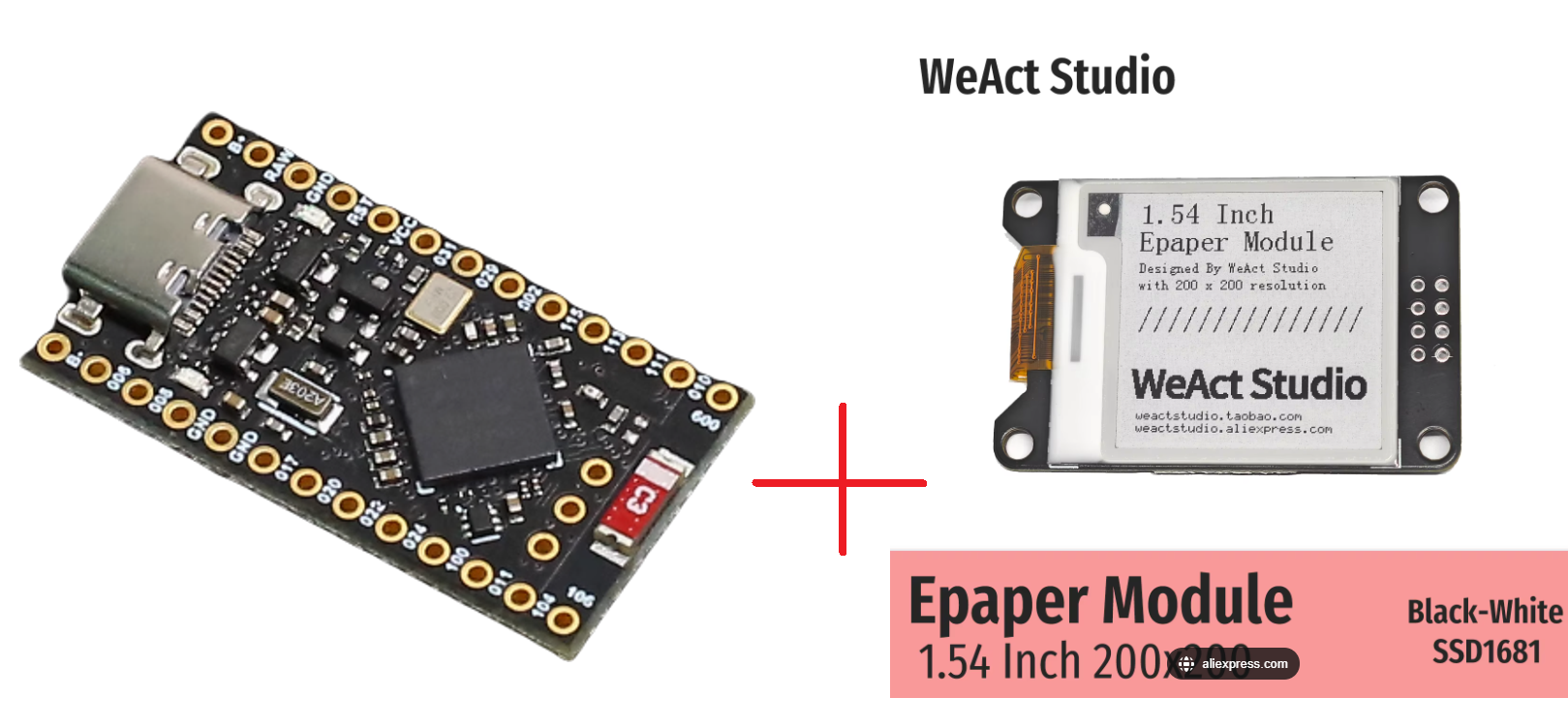 WeAct Studio 1.54" Epaper Module SPI interface with ProMicro nrf5340
